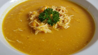 Jantar leve? Faça esse caldo de abóbora com frango fit