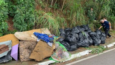 Moradores fazem mutirão de limpeza em mata próxima ao Paço Municipal de Balneário Camboriú