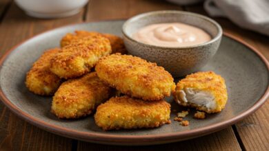 Isca de tilápia crocante com molho rosé cremoso!