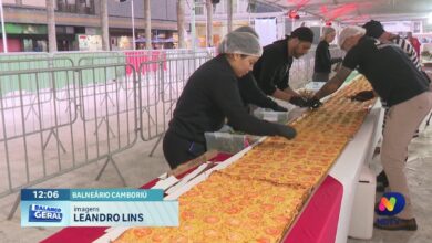 Balneário Camboriú quebra recorde com maior pizza linear do Brasil