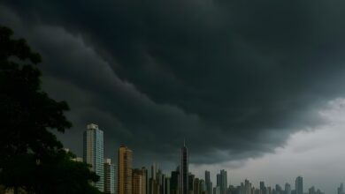 Defesa Civil emite alerta para temporais neste domingo em Balneário Camboriú