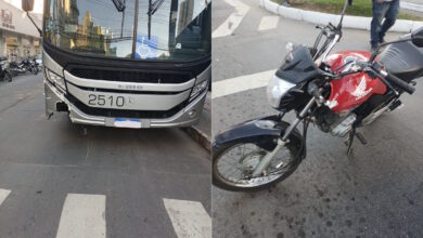 Motociclista sofre fratura em colisão com ônibus da BC Bus na Avenida do Estado
