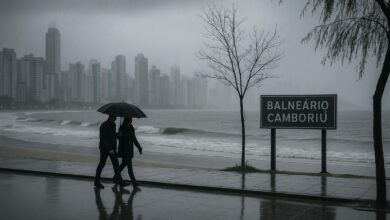 Frio úmido e chuva marcam a semana em Balneário Camboriú