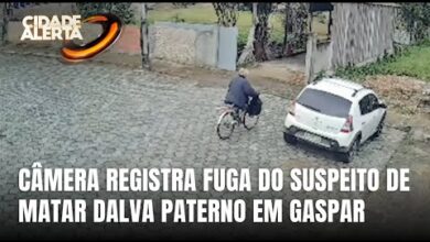Feminicídio em Gaspar: suspeito foge e é flagrado por câmera