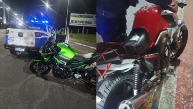 Duas motos com descarga livre apreendidas na mesma noite em Balneário Camboriú