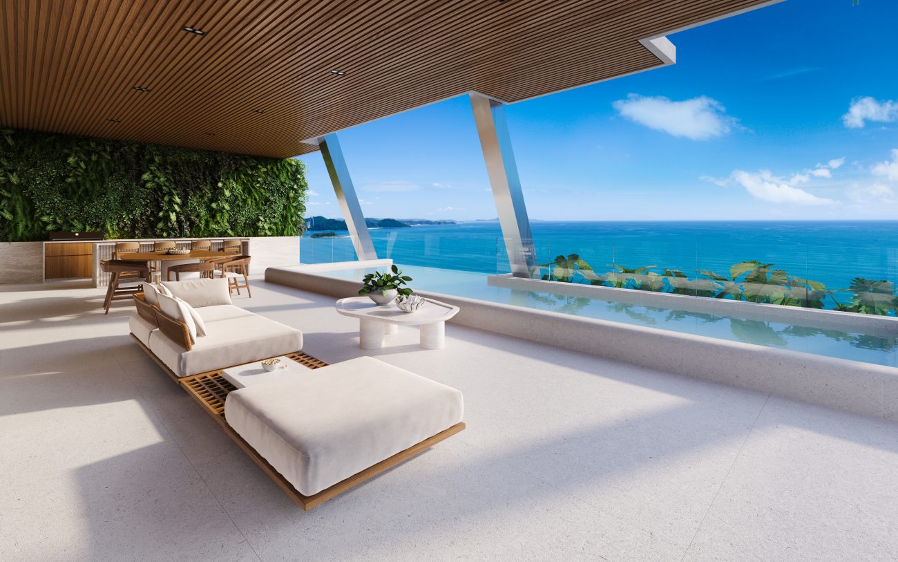 Apartamentos terão direito a terraços privativos.