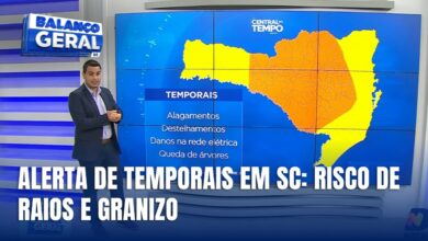 Central do Tempo – Defesa Civil emite alerta para temporais em Santa Catarina