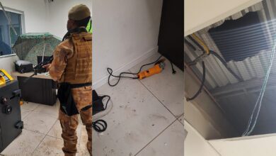 Dupla que queria arrombar cofre de loja sobe no telhado e se rende após cerco policial