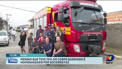 Menino Fernando reencontra equipe que salvou sua vida em Itajaí