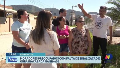 Moradores denunciam perigo por obra inacabada na BR-470 em Navegantes
