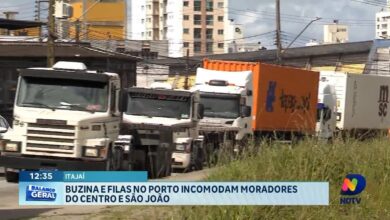 Filas e buzinas no acesso ao porto de Itajaí geram queixas de moradores