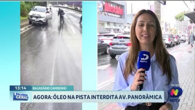 Trânsito em Balneário Camboriú é afetado por óleo na pista e acidente