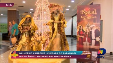 Papai Noel chega ao Atlântico Shopping e emociona famílias em Balneário Camboriú