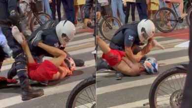 Motociclista avança sobre multidão na Avenida Atlântica e acaba preso