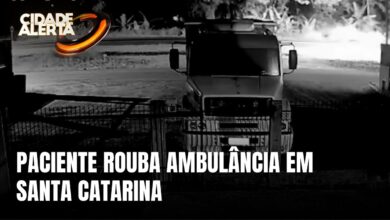 Paciente é detido após roubar ambulância e causar acidente em Ascurra