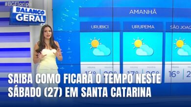 Central do Tempo – Sábado (27) em Santa Catarina terá calor intenso e chance de temporais isolados