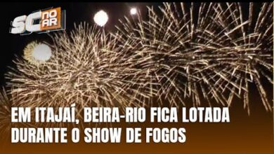Público lota a Beira-Rio para acompanhar a queima de fogos em Itajaí