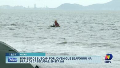 Bombeiros buscam jovem de 22 anos após afogamento em Itajaí