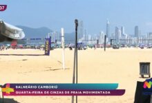 Balneário Camboriú tem praia cheia na Quarta de Cinzas,