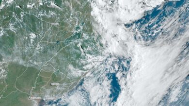 O que a frente fria revelou na imagem de satélite em SC