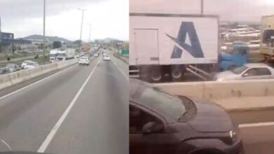 Batida entre carretas causa fila quilométrica na BR-101 em SC