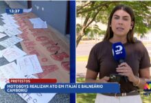 Motoboys realizam protestos em Itajaí e Balneário Camboriú