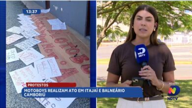 Motoboys realizam protestos em Itajaí e Balneário Camboriú
