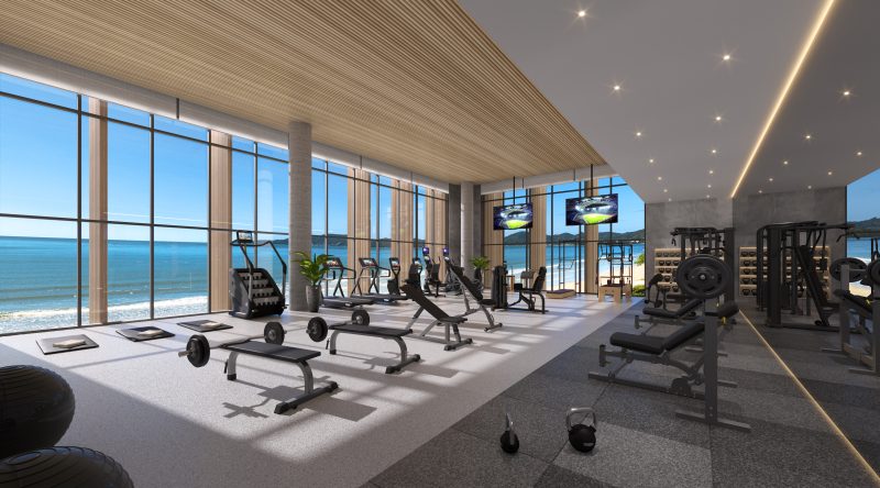 Academia panorâmica do empreendimento foi projetada para treinos de nível profissional