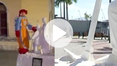 Monumento histórico teria sido danificado durante acrobacia da Carreta da Alegria em Itajaí