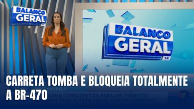 Acidente com carreta bloqueia trecho da BR-470 em Rodeio, no Vale do Itajaí