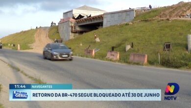 Retorno da BR-470 em Navegantes segue bloqueado até junho