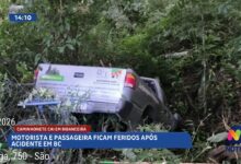Caminhonete cai em ribanceira e deixa vítimas em Balneário Camboriú