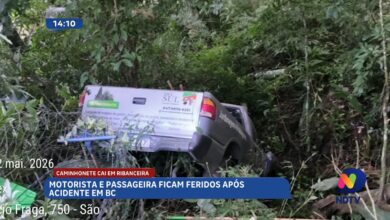 Caminhonete cai em ribanceira e deixa vítimas em Balneário Camboriú