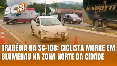 Acidente em Blumenau na SC-108 deixa ciclista morto na Dr. Pedro Zimmermann