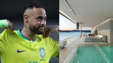 Cobertura triplex no prédio do Neymar em Itapema tem suíte com piscina ao lado da cama