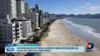 Governador entrega licença para ampliar faixa de areia em Itapema