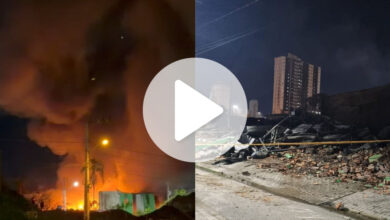 Incêndio transforma fábrica de plásticos em cinzas em SC