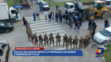 Operação da PM movimenta bairro Cordeiros em Itajaí nesta semana