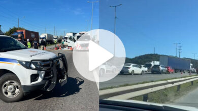 Acidente com morte trava a BR-101 e causa 10 quilômetros de congestionamento em SC
