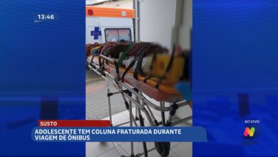 Adolescente fratura a coluna durante viagem de ônibus em Navegantes