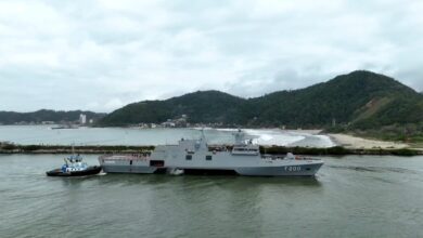 Navio de guerra construído em SC será lançado ao mar