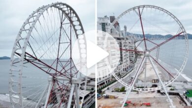 Em fase de testes roda-gigante de Itapema, que tem investimento de R$ 60 milhões, gira pela primeira vez