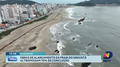 Alargamento da Praia do Gravatá ultrapassa 70% das obras em Navegantes