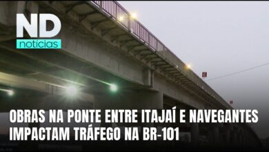 Obras em ponte entre Itajaí e Navegantes alteram trânsito na BR-101