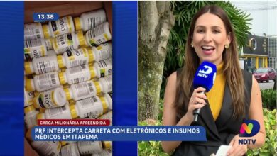PRF apreende carga milionária de eletrônicos e insumos em Itapema