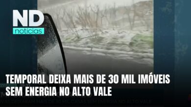 Temporal com granizo deixa mais de 30 mil imóveis sem energia no Alto Vale