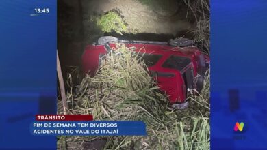 Trânsito: fim de semana tem diversos acidentes no Vale do Itajaí